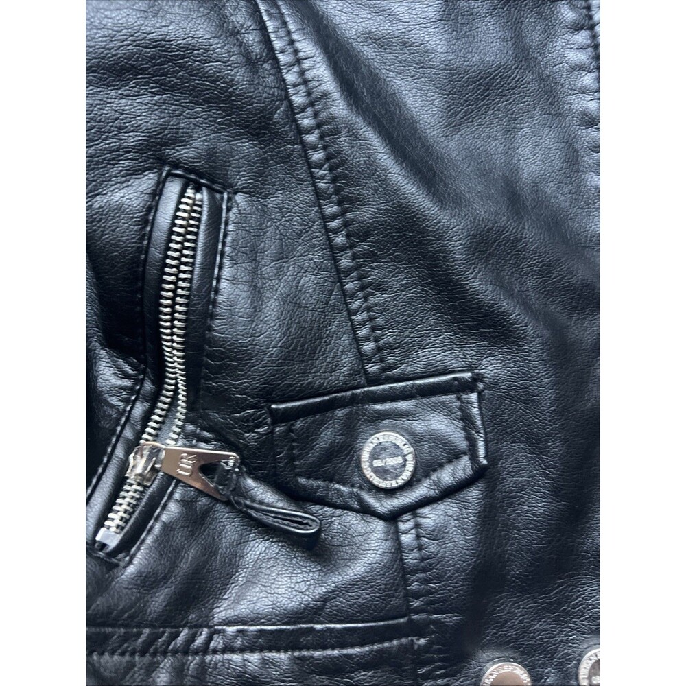 Girl’s Faux Leather Jacket Size 6X/L Zipper Closure With Pockets - Picture 6 of 11